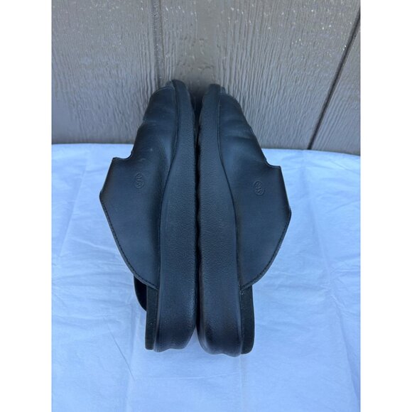 SAS Women's Black Leather Slide Sandals 3 Adjustable Strap Buckles Comfort 11 - Picture 6 of 10